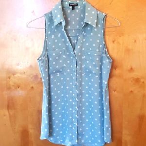 EXPRESS Sleeveless Polka Dot Top